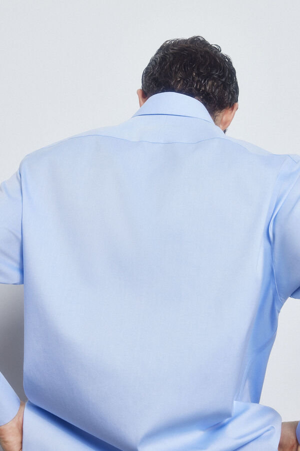 Pedro del Hierro Camisa vestir lisa non iron + antimanchas Azul