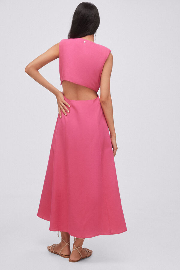Pedro del Hierro Vestido midi cut out Rosa
