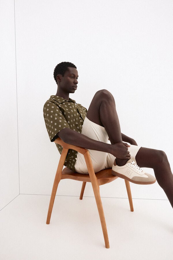 Pedro del Hierro Camisa estampada manga curta Verde
