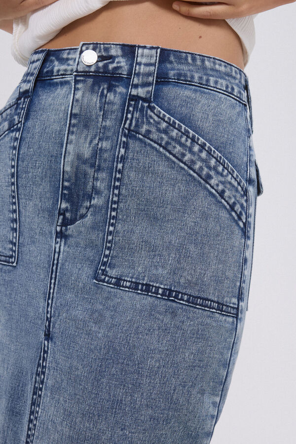 Pedro del Hierro Saia jeans Tencel&trade; lyocell Azul