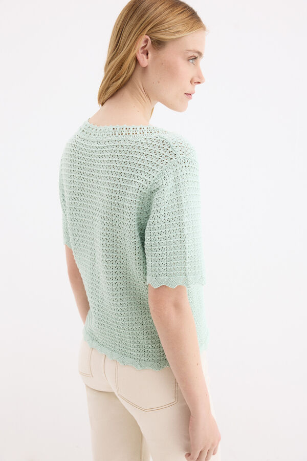 Pedro del Hierro Top de malha crochet Turquesa