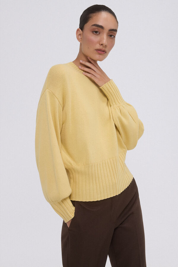 Pedro del Hierro Jersey manga abullonada Amarillo