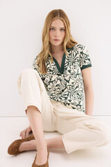 Pedro del Hierro Polo de manga curta estampado Verde