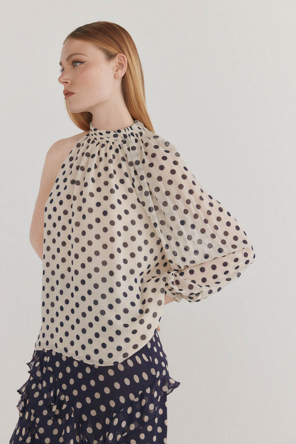 Pedro del Hierro Blusa fluida asim&eacute;trica Azul