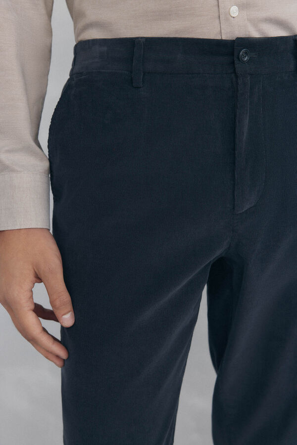 Pedro del Hierro Cal&ccedil;a cal&ccedil;as chino de veludo veludo leve e regular fit Cizento