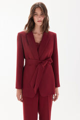 TFP by Tamara Falc&oacute; Blazer com cinto Bordeaux