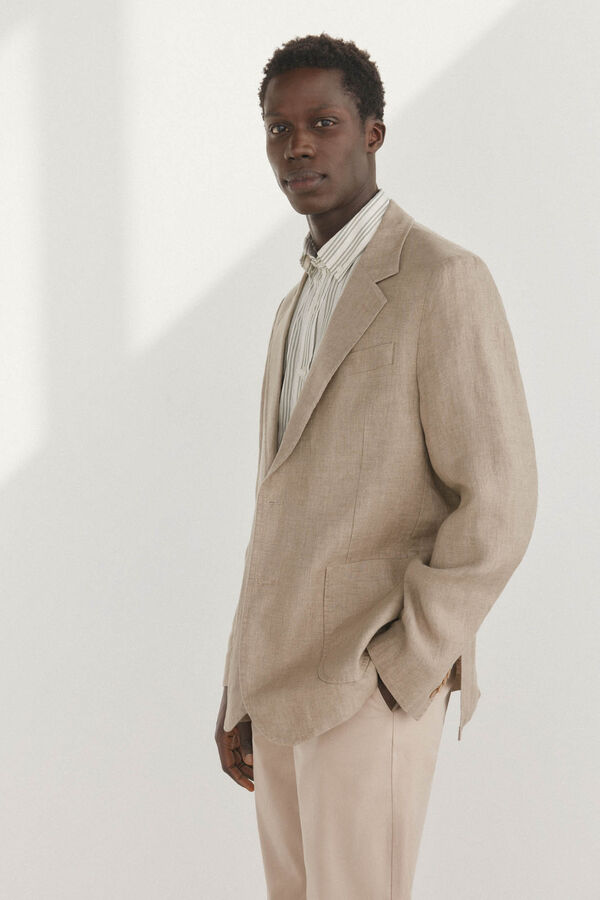 Pedro del Hierro Blazer de linho Beige