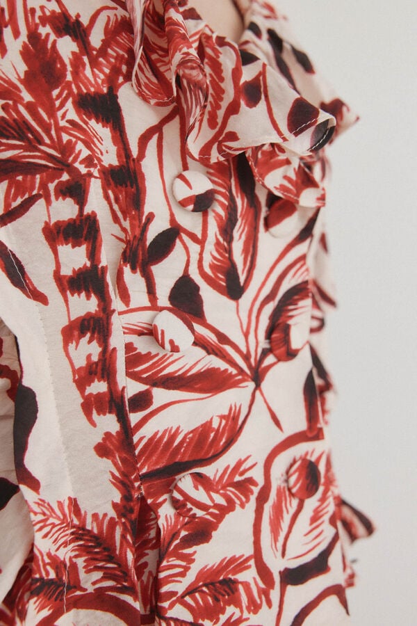 Pedro del Hierro Top fluido estampado Burdeos