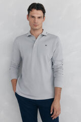 Pedro del Hierro Polo b&aacute;sico manga larga Gris