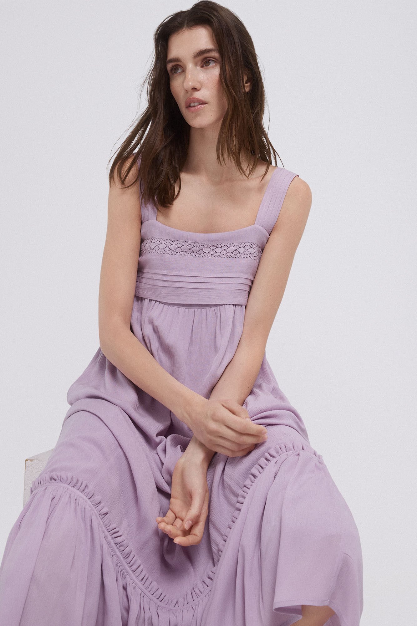 Pedro del Hierro Vestido de tirantes con volante