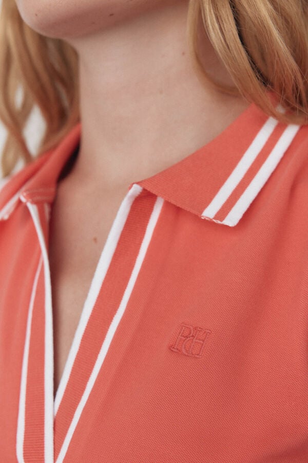 Pedro del Hierro Polo liso mangas Coral
