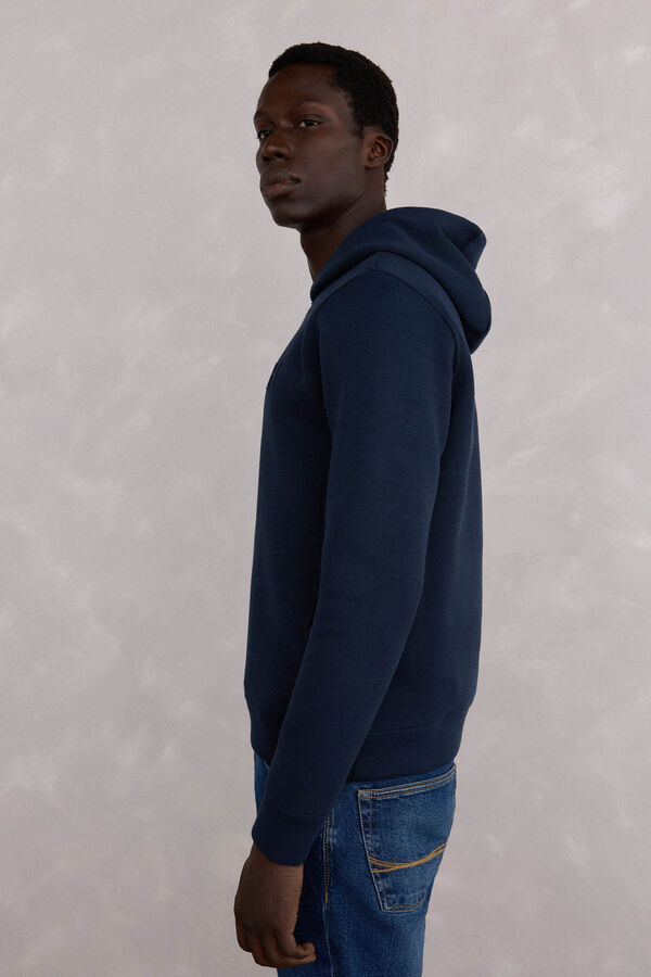 Pedro del Hierro Sweatshirt capuz logo bordado Azul