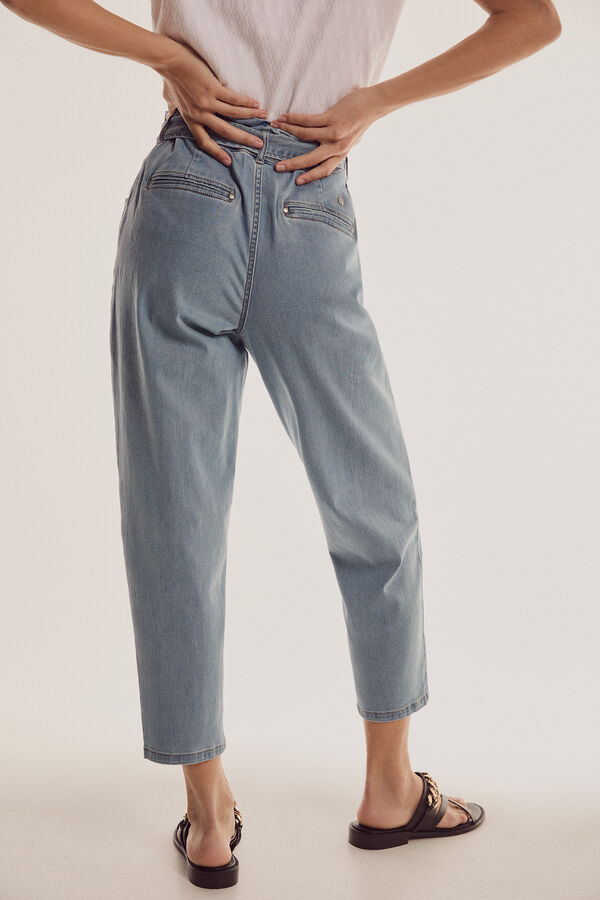 Pedro del Hierro Pantal&oacute;n vaquero paperbag TENCEL&reg; Azul