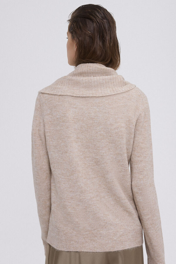 Pedro del Hierro Jersey de punto lentejuelas Marr&oacute;n