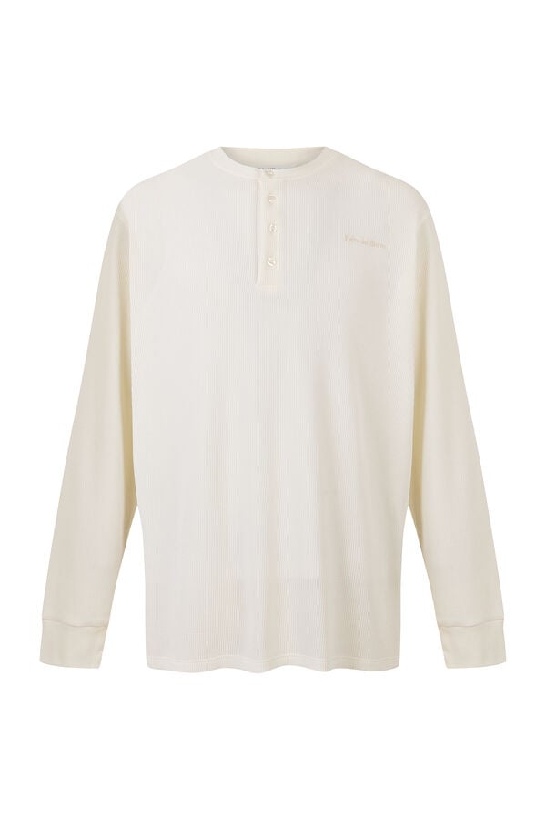 Pedro del Hierro T-shirt waffle em algod&atilde;o espanhol Branco