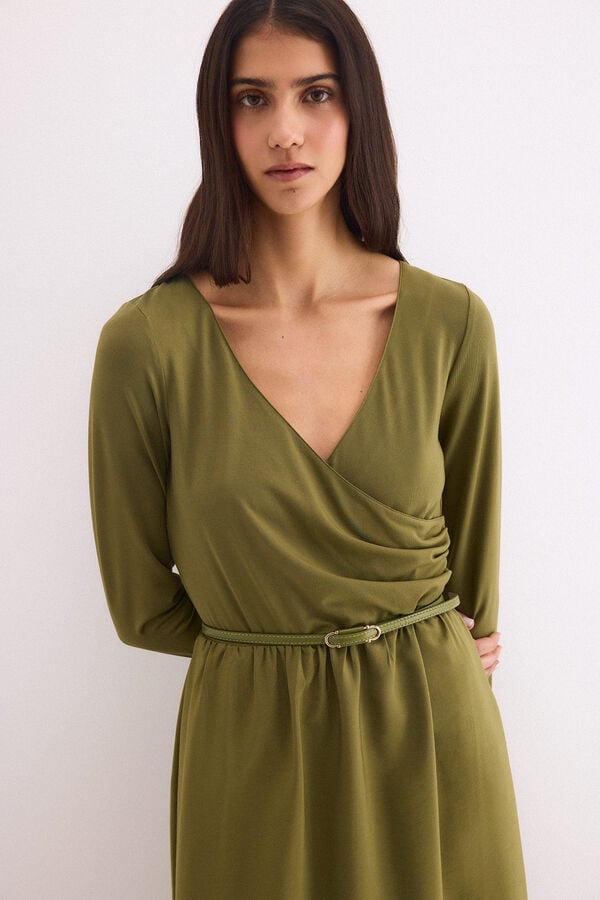 Pedro del Hierro Vestido comprido combinado Verde