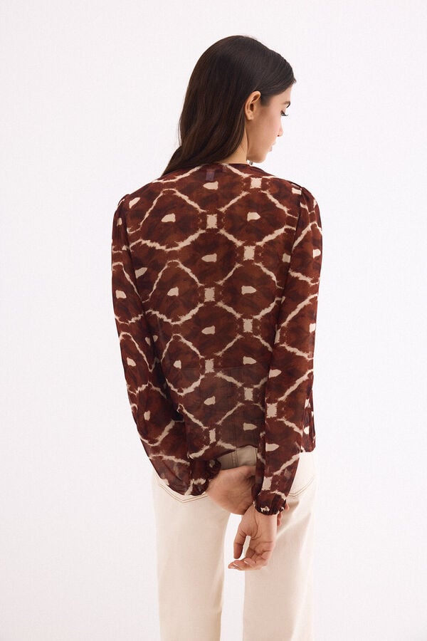 Pedro del Hierro Blusa estampada Marrom