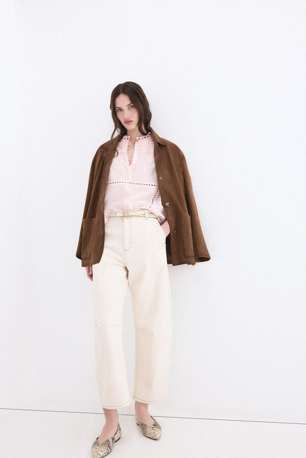 Pedro del Hierro Jeans barrel bal&atilde;o Ecru