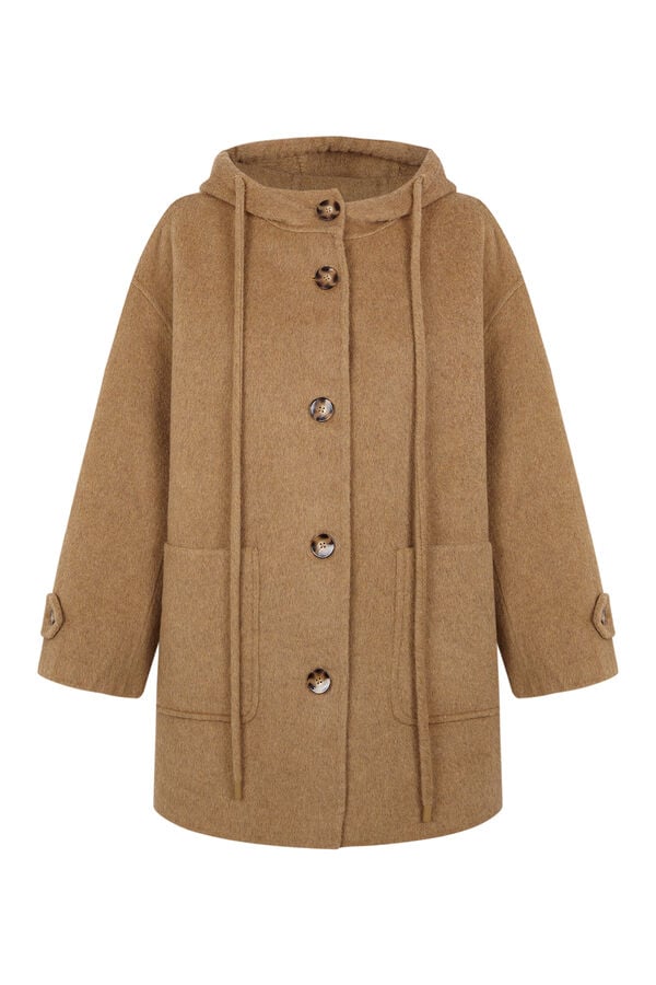TFP by Tamara Falc&oacute; Abrigo de doble faz con capucha Marr&oacute;n