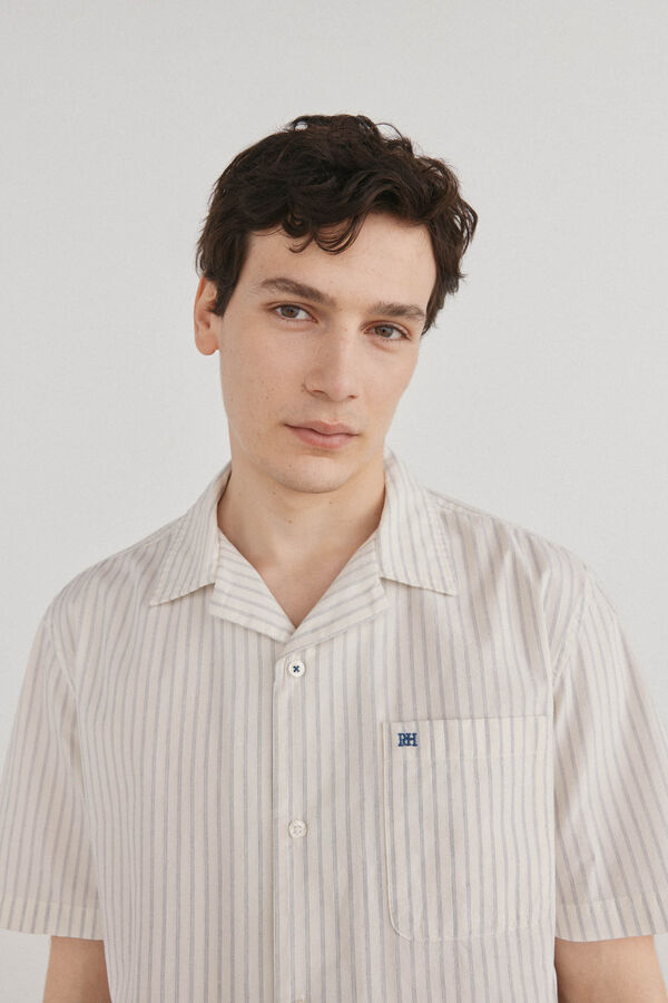 Pedro del Hierro Camisa rayas manga corta Azul