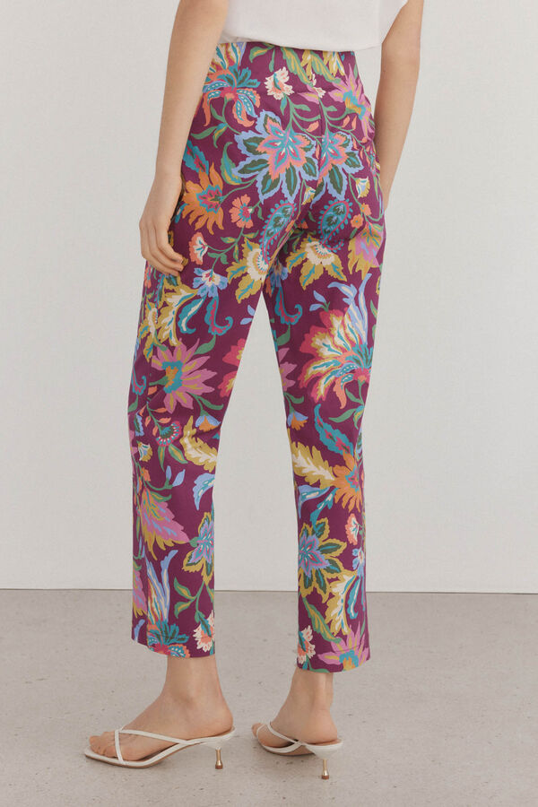 Pedro del Hierro Pantal&oacute;n con pinzas Morado