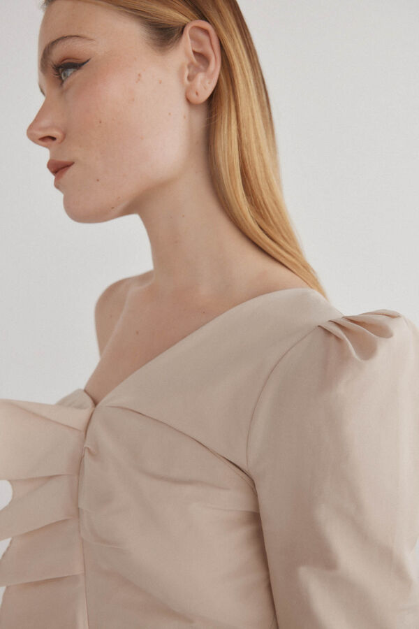 Pedro del Hierro Top assim&eacute;trico com babados Branco