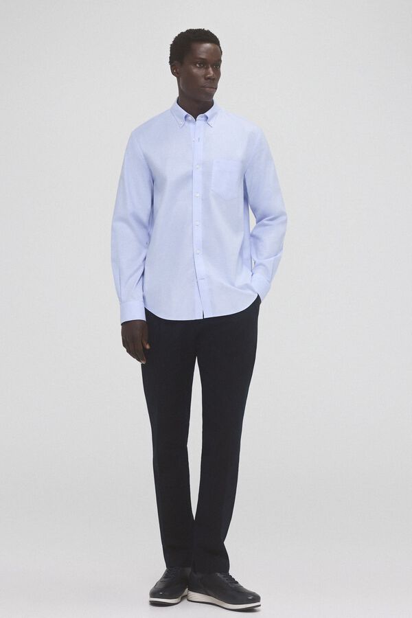 Pedro del Hierro Camisa non iron oxford liso Azul