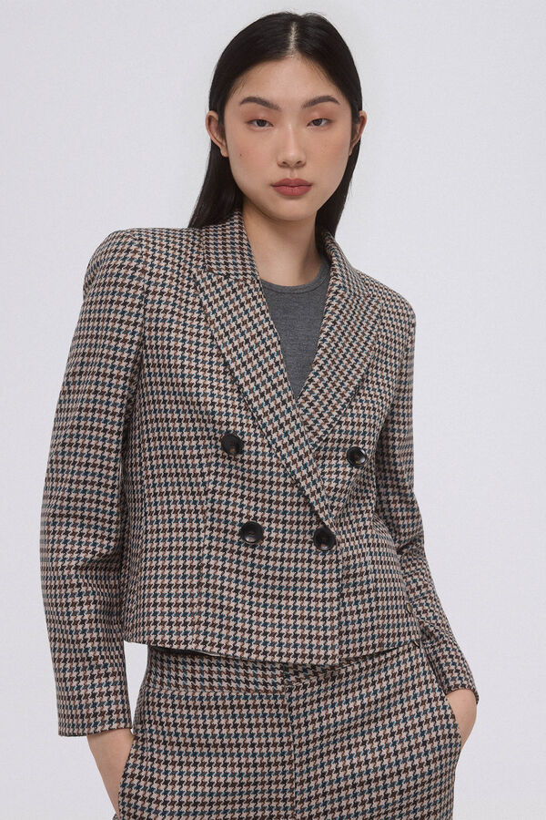 Pedro del Hierro Blazer curto trespassado Azul