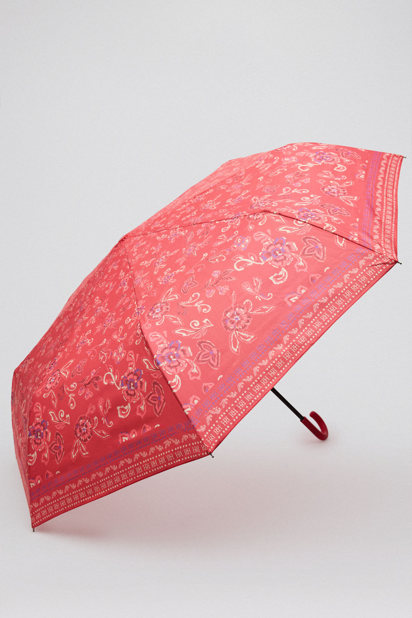 Pedro del Hierro Paraguas con estampado floral en tonos rojos