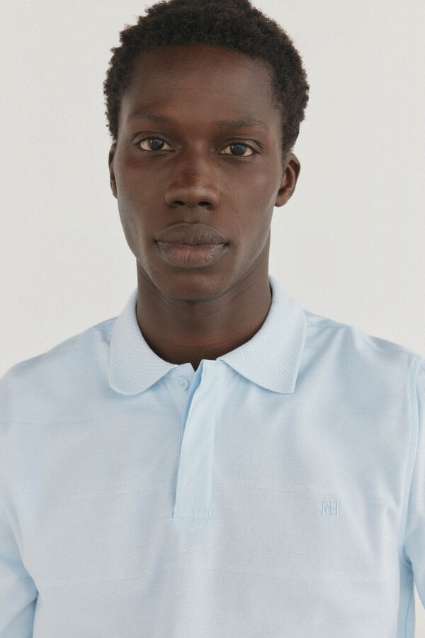 Pedro del Hierro Polo piqu&eacute; manga comprida  Azul