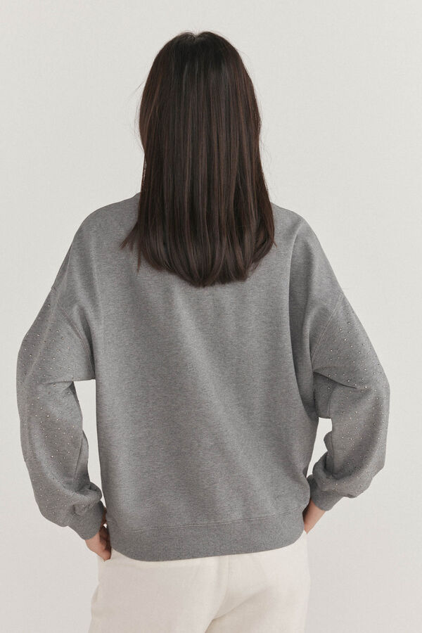 Pedro del Hierro Sweatshirt liso com strass Cizento