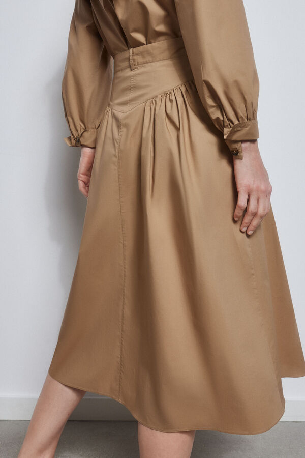 TFP by Tamara Falc&oacute; Falda midi canes&uacute; Beige