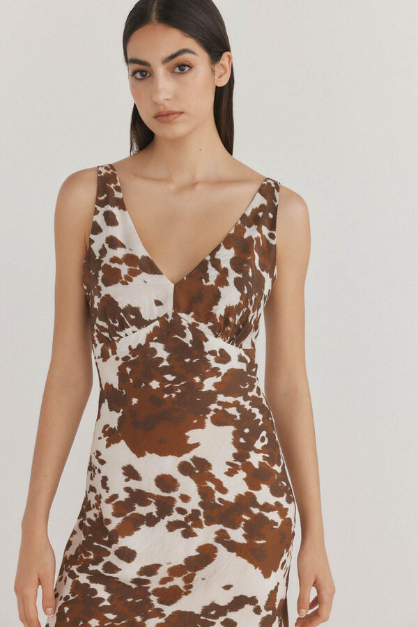 Pedro del Hierro Vestido estampado tirantes Gris