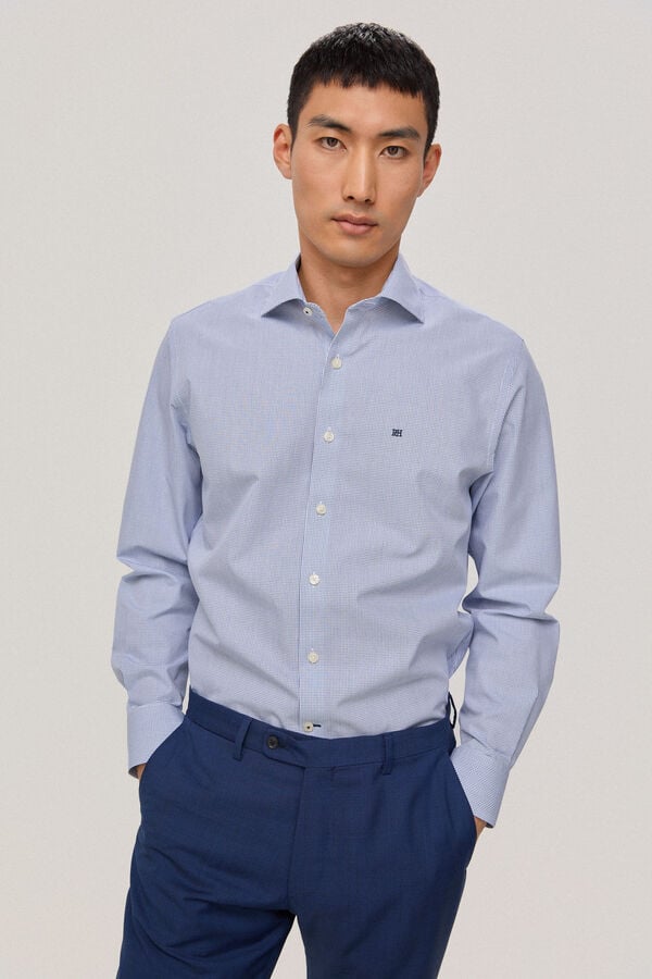 Pedro del Hierro Camisa vestir non iron y antimanchas rayas classic fit Azul