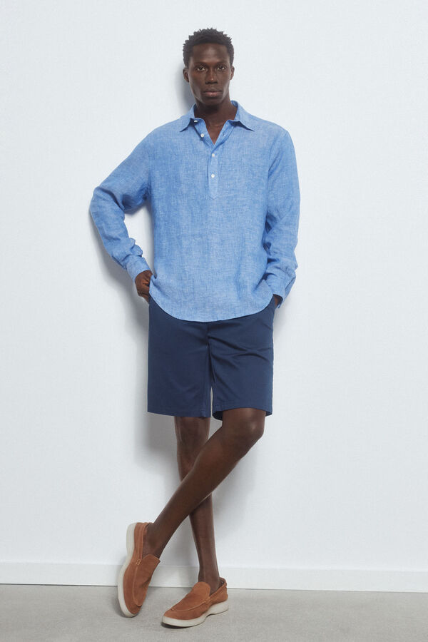 Pedro del Hierro Cal&ccedil;as bermuda chino premium flex  Azul