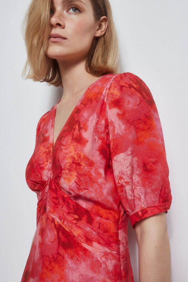 Pedro del Hierro Vestido estampado viscosa Naranja