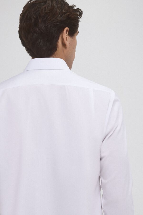 Pedro del Hierro Camisa social lisa que n&atilde;o pode ser passada a ferro + resistente a manchas Branco