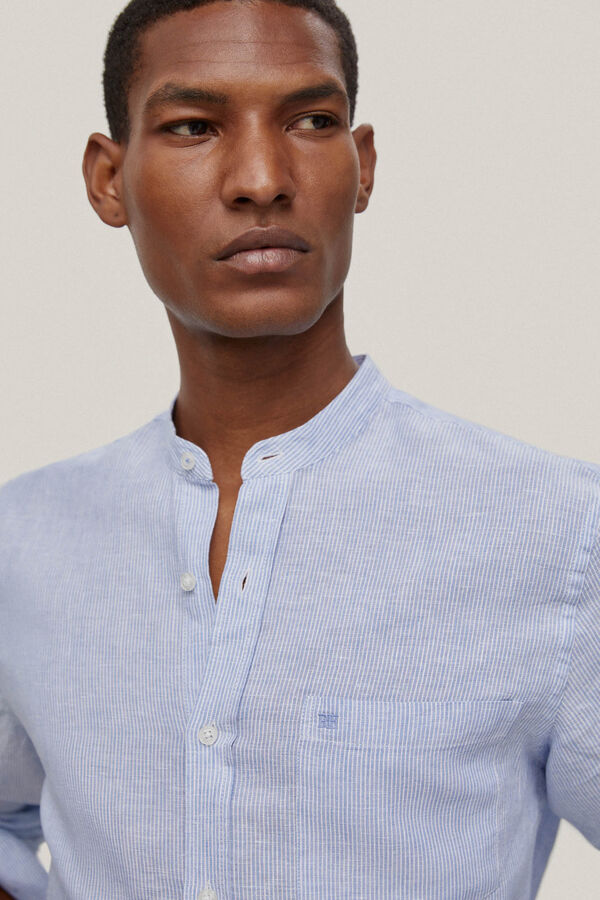 Lino Hombre Camisas De Lino Pedro Del Hierro Camisa Lino Rayas