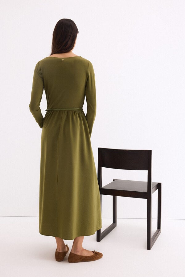 Pedro del Hierro Vestido comprido combinado Verde