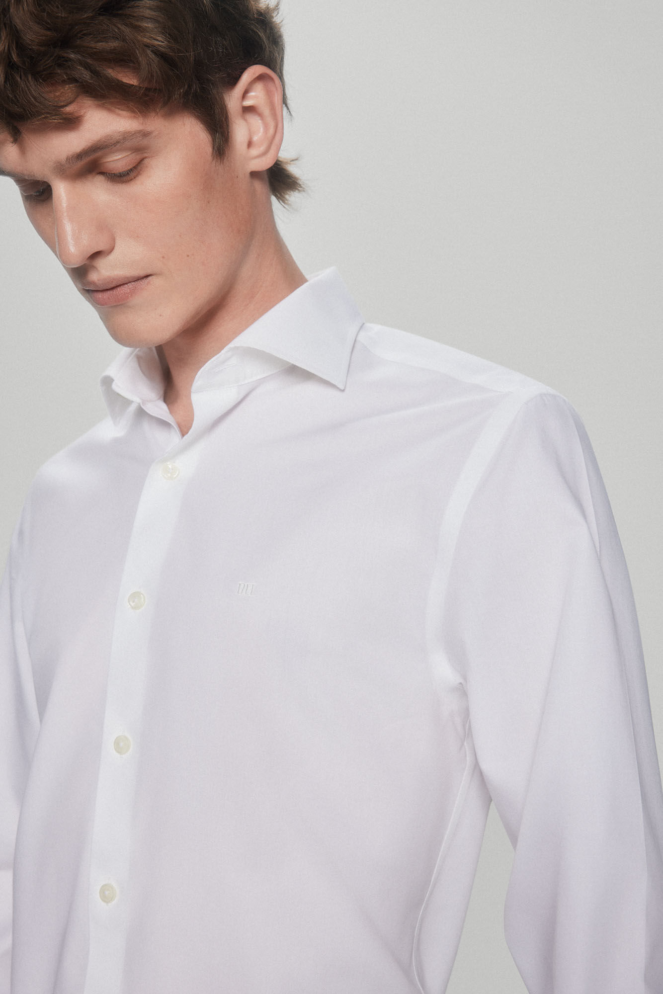 Pedro del Hierro camisa elegante popelina lisa non iron + antimanchas