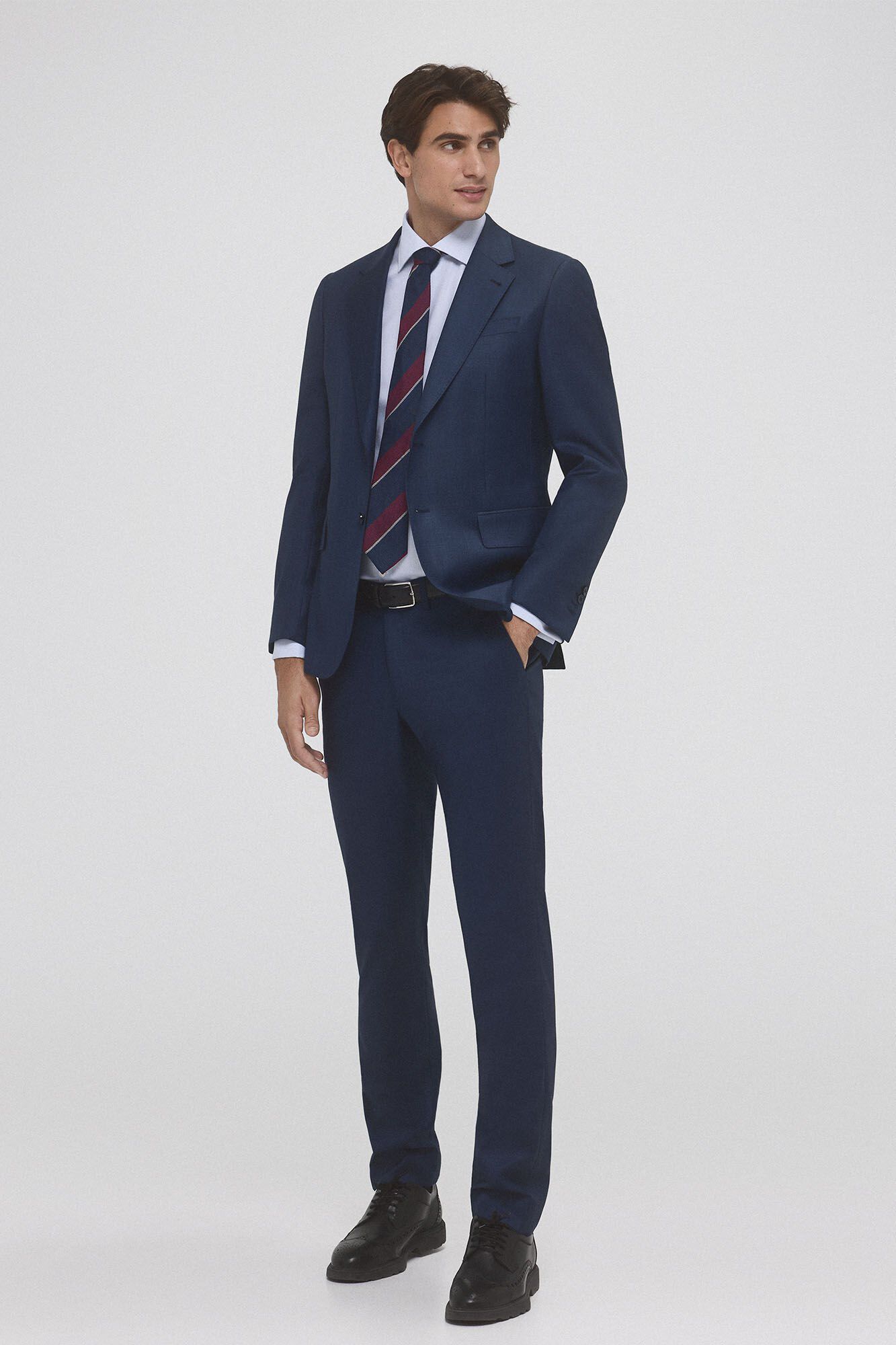 Pedro del Hierro Camisa social com bot&otilde;es de punho, n&atilde;o resistente ao ferro e &agrave;s manchas, corte simples e &agrave; medida