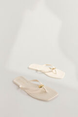 Pedro del Hierro Chinelo com logo Ecru