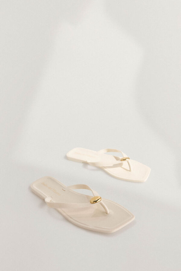 Pedro del Hierro Chinelo com logo Ecru