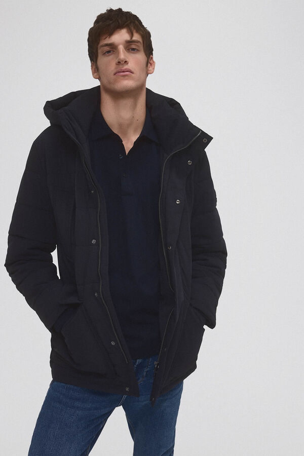 Pedro del Hierro Parka curta acolchoada Azul