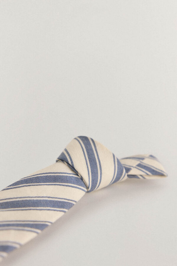 Pedro del Hierro Gravata seda natural Azul