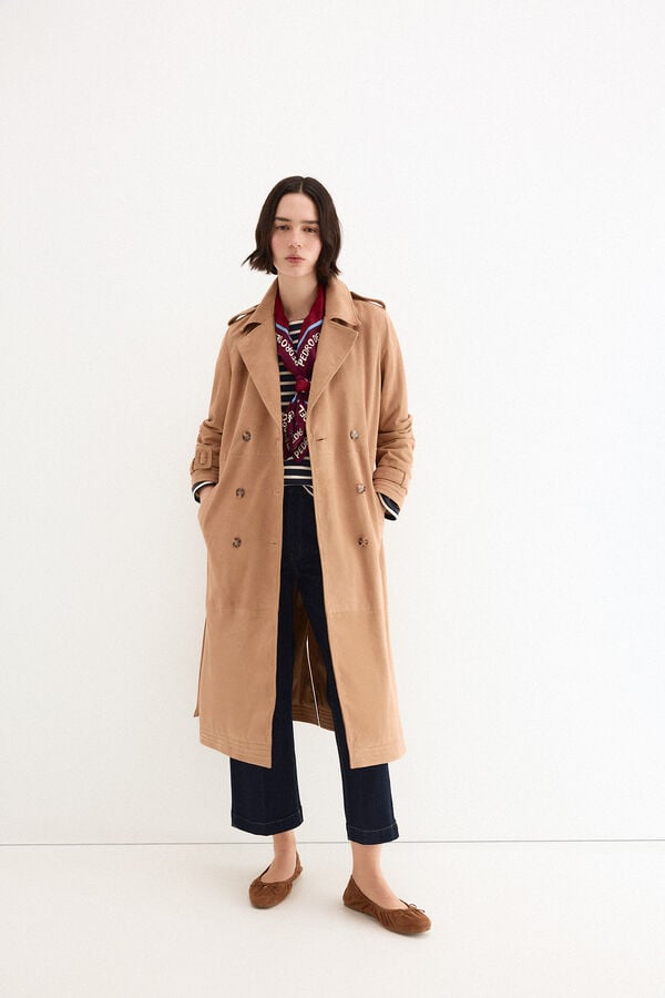 Pedro del Hierro Gabardina de camur&ccedil;a Beige