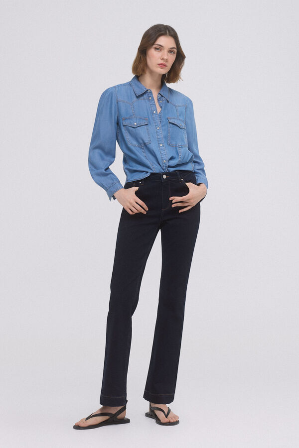 Pedro del Hierro Camisa jeans 100% tencel&trade; lyocell Azul