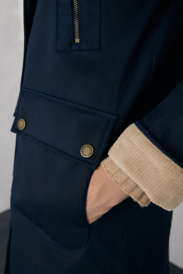 Pedro del Hierro Parka larga encerada Azul