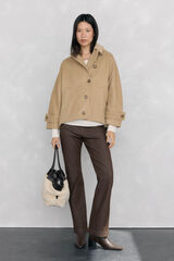 Pedro del Hierro Cazadora tipo capa capucha Beige