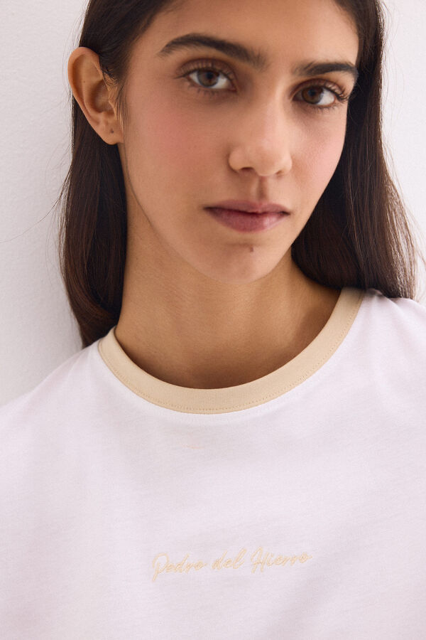 Pedro del Hierro T-shirt de contraste pedro del hierro Branco